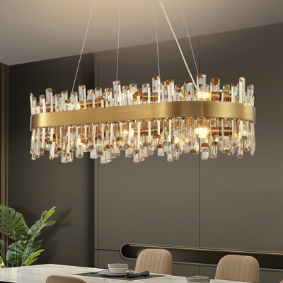 Lustre rectangulaire en cristal 16 lumières Kacy