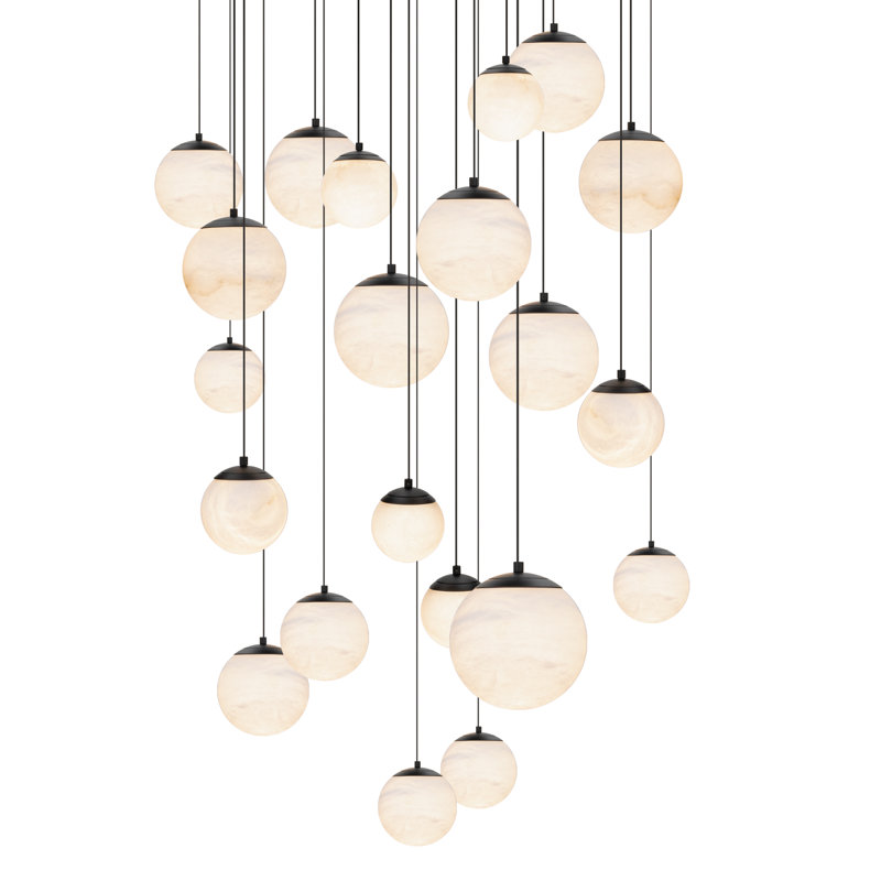 Pisces - Light LED Cluster Pendant, Black, 5.38" H x 26" W x 26" D, 21