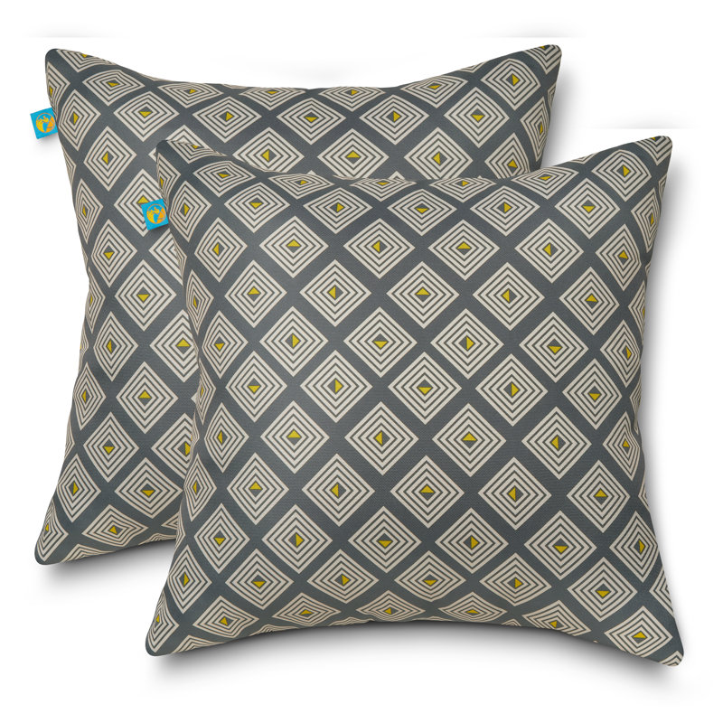 Housse de coussin d'extérieur carré et insert, Brun clair