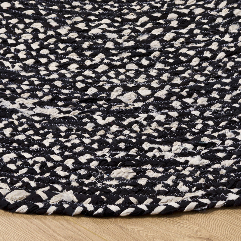 Braided Hand Woven Cotton Solid Color Indoor Rug, Round 6'