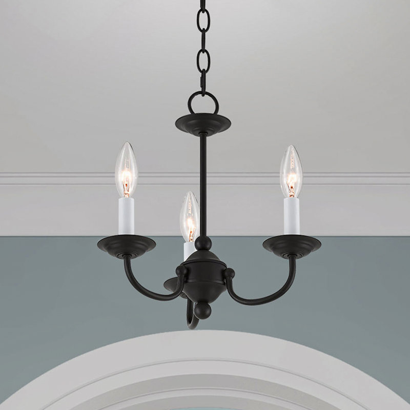 Lustre traditionnel / classique à 3 lumières de style bougie Colesville, Noir