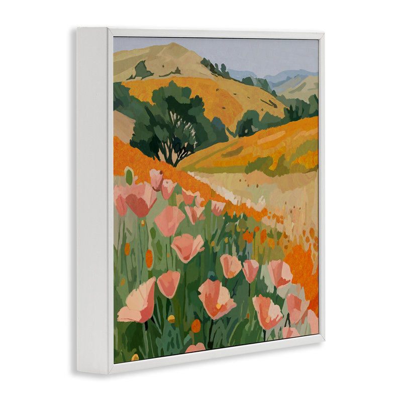 «California Poppies Meadow», estampe numérique, conception par Amelia Noyes, H 17 po x l 17 po