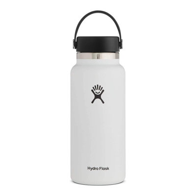 Hydro Flask 20-Oz Wide Mouth with Leak Proof Flex Cap Water Bottle, White