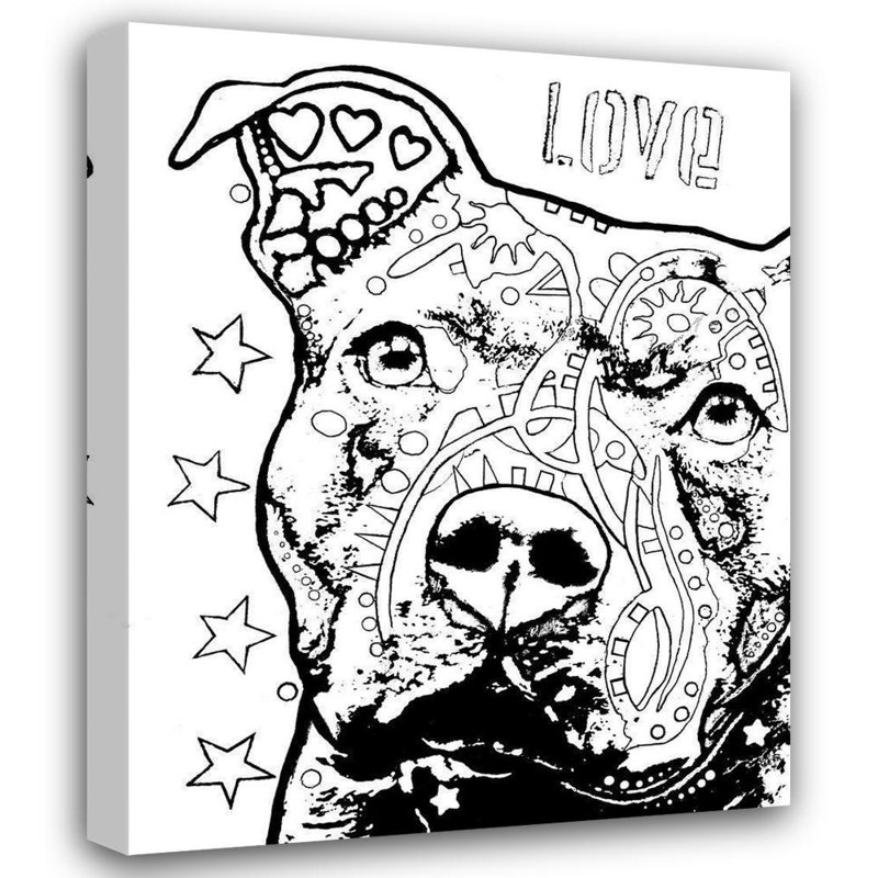 Art sur toile tendue de la collection Trinx Dean Russo, Thingful Pitbull CB 1, H 24 po x l 20 po