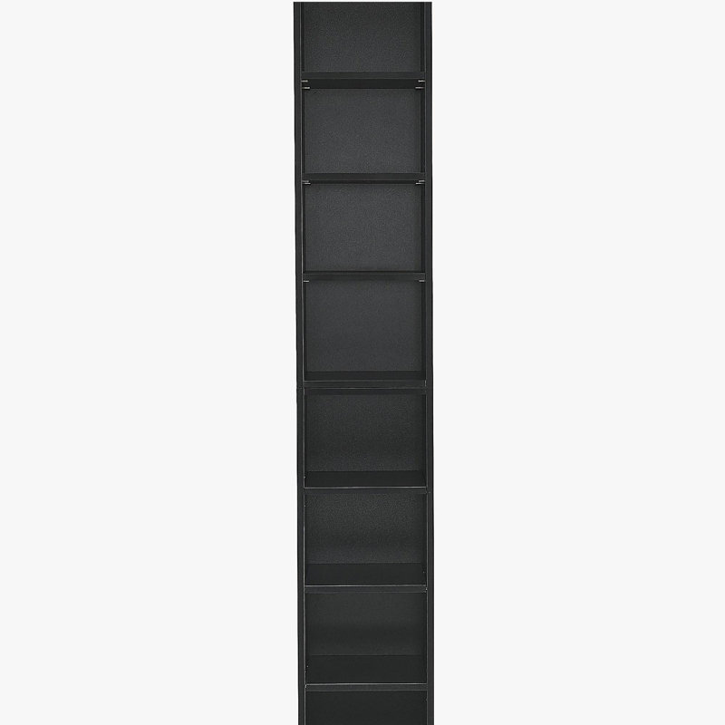 8-Tier Media Tower Rack, Slim Storage Cabinet with Adjustable Shelves, Tall Narrow Bookcase Display Bookshelf, Multi-functional double-decker bookcase