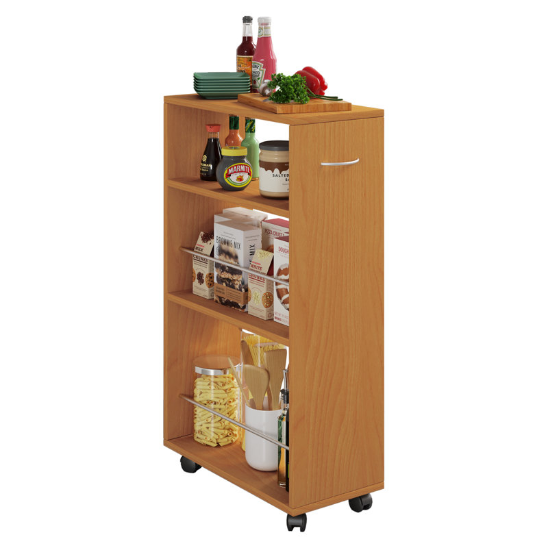 Quashun Wood Kitchen Cart, Beech