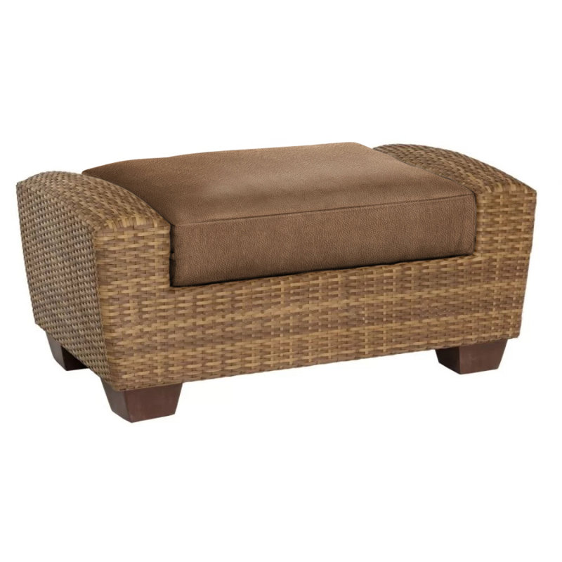 Repose-pieds d'extérieur avec coussin Saddleback, Brisa Lasso patiné, Café
