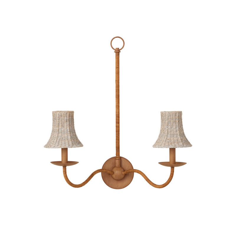 Bell Whitewashed Chandelier Shade, Whitewash