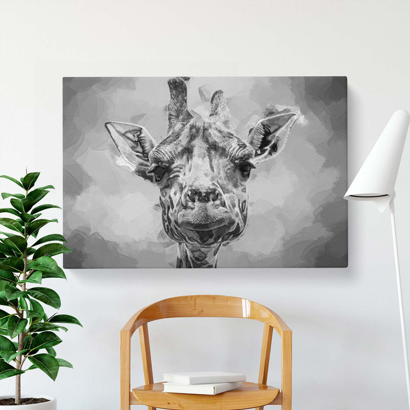 Wonderful Giraffe in Abstract - Wrapped Canvas, 60cm H x 91cm W x 3cm D