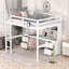 Lit mezzanine double avec bureau, armoires, tiroirs et plateau de chevet, station de charge-1062514889
