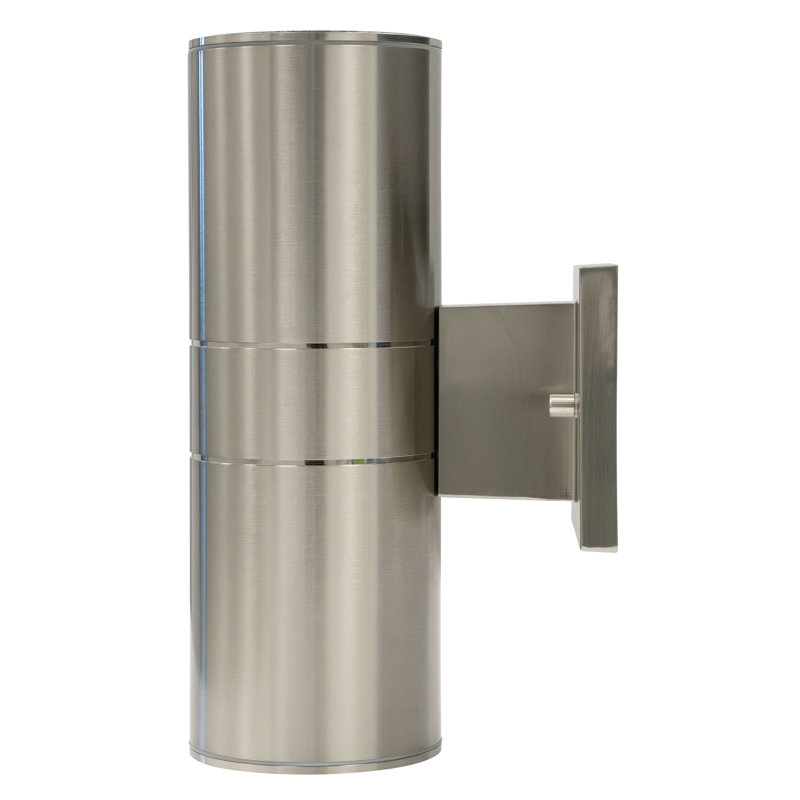 Applique murale d'extérieur DEL cylindrique, Brushed Nickel, Up/Down, No Integral Emergency Battery
