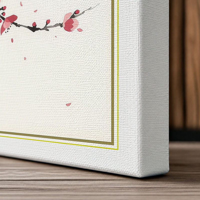 Spring Blossom Branch Japandi - Wrapped Canvas, 36x24 - 91.4 x 61.0 cm, White Border