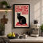 Black Cat, Red Book Japandi 1 Piece Wrapped Canvas Wall Art-47684829-47684826