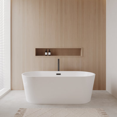 Carissa 67 " L x 32 " W Freestanding and Mounting / Installation Required Soaking Acrylic Bathtub with Faucet