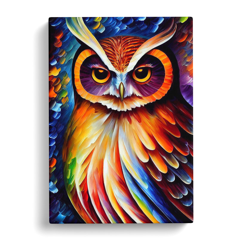 Portrait Of A Long Eared Owl No.9 - Wrapped Canvas, 50cm H x 35cm W x 3cm D