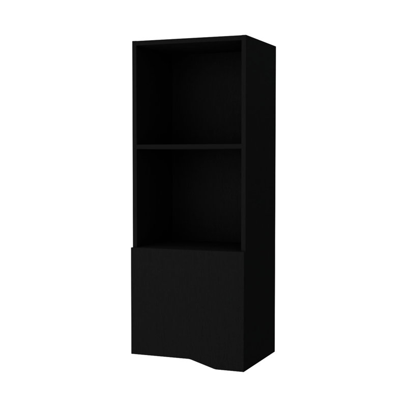 Armoire murale moderne noire - Unité de rangement pratique à une porte dans un décor polyvalent, Noir