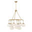 Lustre 9 lumières Meridian en laiton naturel-1828006390