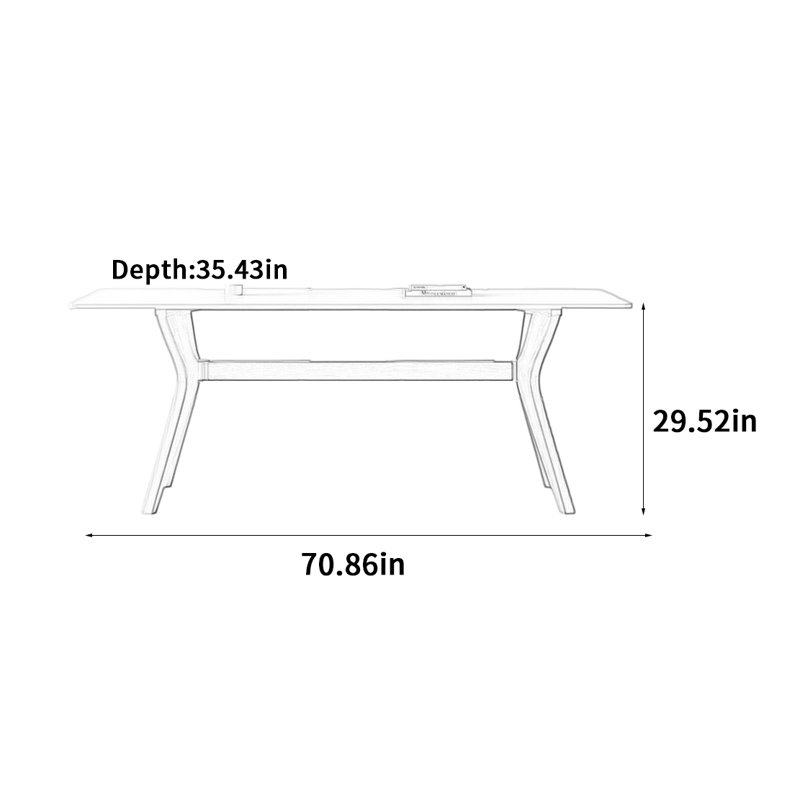 Hepworth, H 29,52 po x L 70,86 po x l 35,43 po
