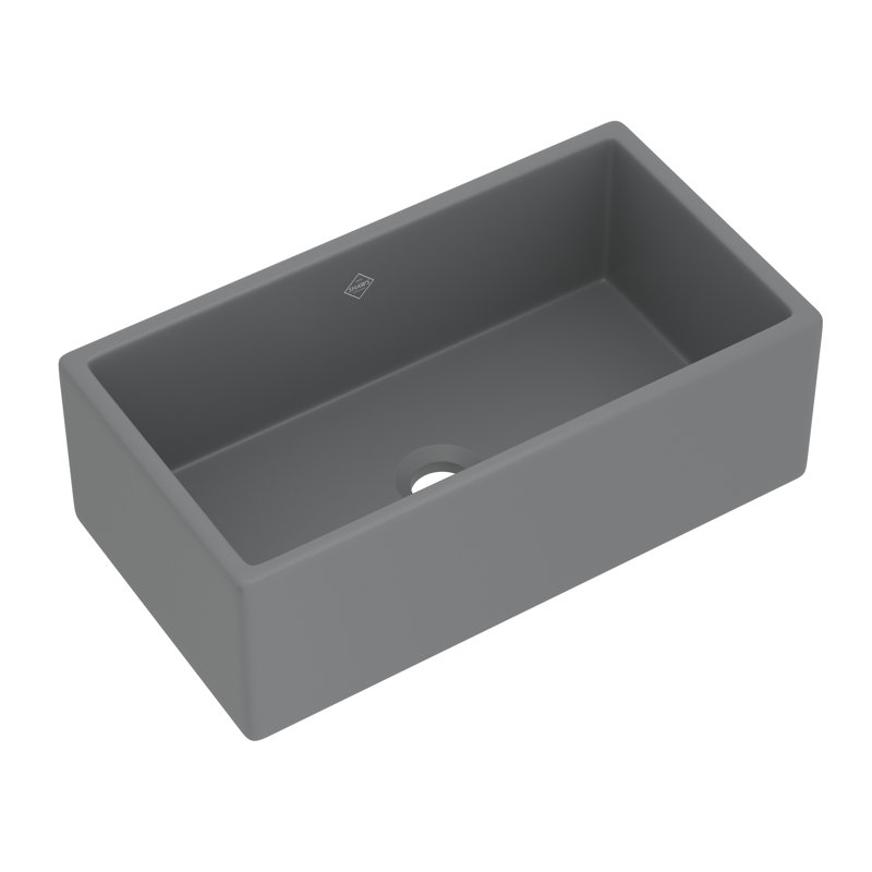 Shaker™ Front Fireclay 33" L x 18" W Farmhouse Kitchen Sink, Matte Gray