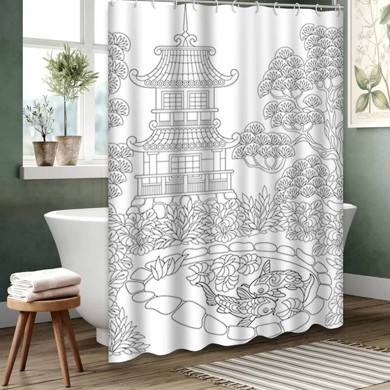Rideau de douche transparent transparent, rideaux de douche pour la salle de bain avec 12 crochets, L 72 po x l 78 po