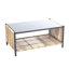 Ensemble de canapé d'extérieur en osier brun 2 places avec coussin gris et table New Comming