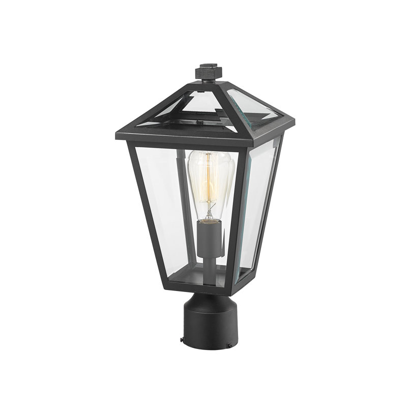 Luminaire d'extérieur à 1 lumière Anaye, Noir, Biseauté, H 16,5 po x l 8,25 po x P 8,25 po