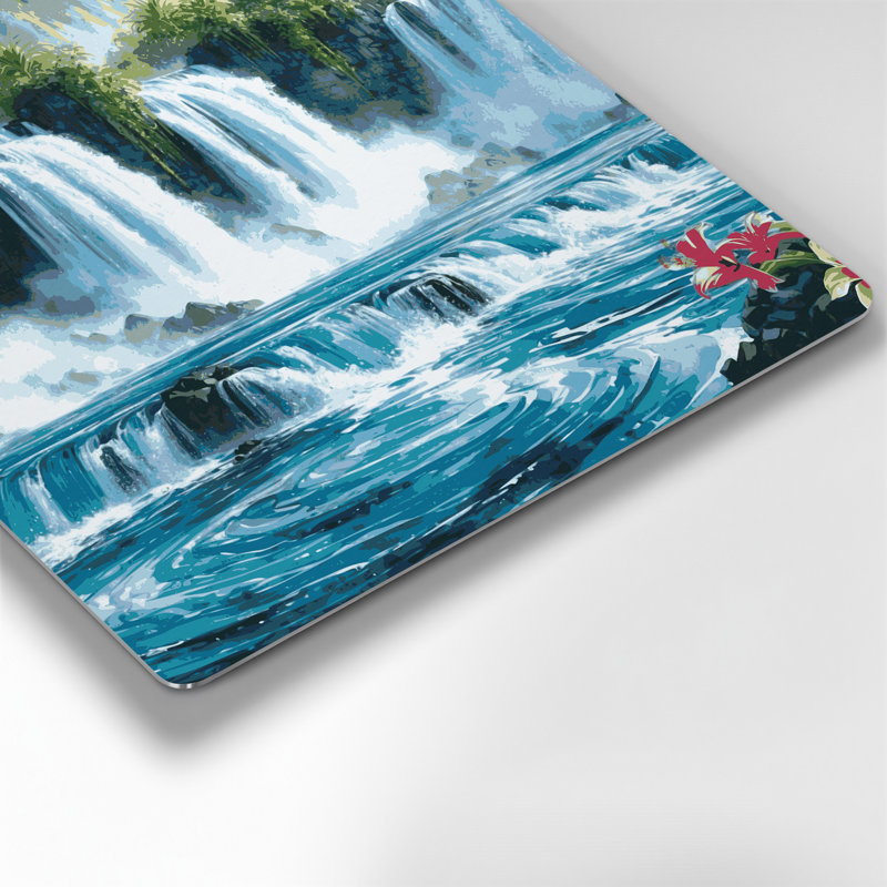 «Hawaiian Waterfalls», art mural en métal vert, H 8 po x l 8 po