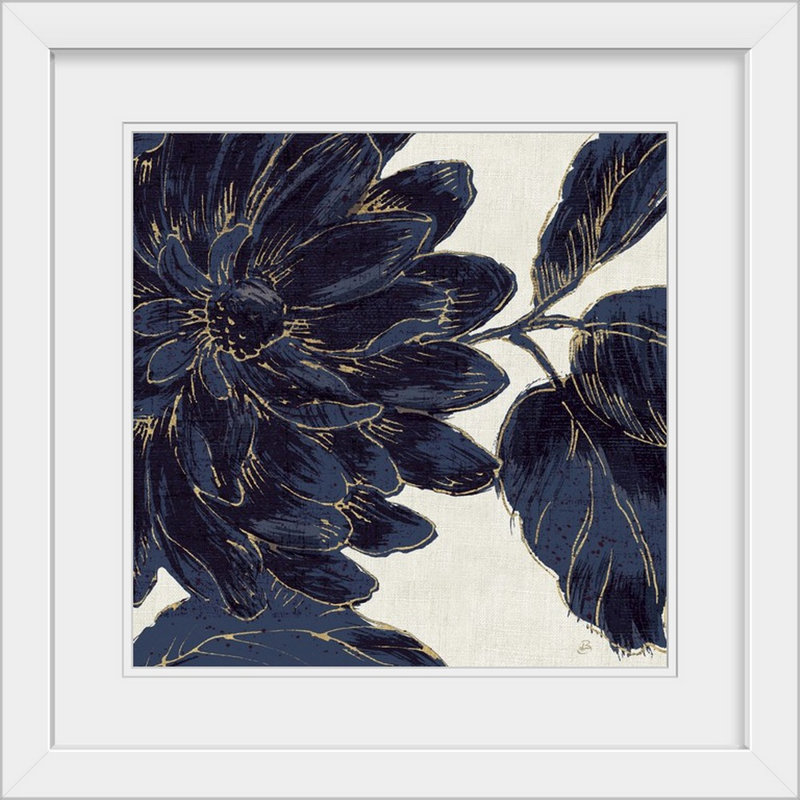 «Indigo Garden I», reproduction d'impression, Cadre blanc, H 24 po x l 24 po x P 1 po
