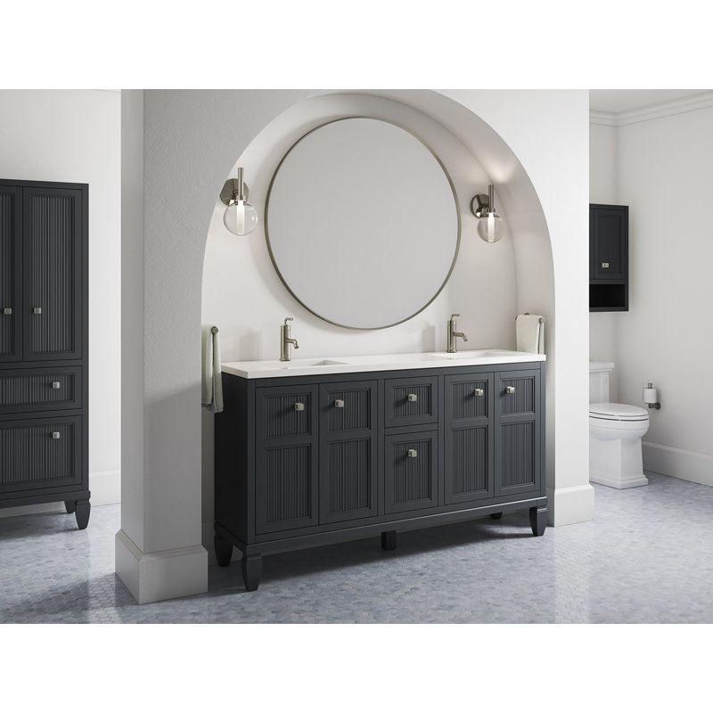 Hearthaven 60-In Bathroom Vanity Set, Slate Gray