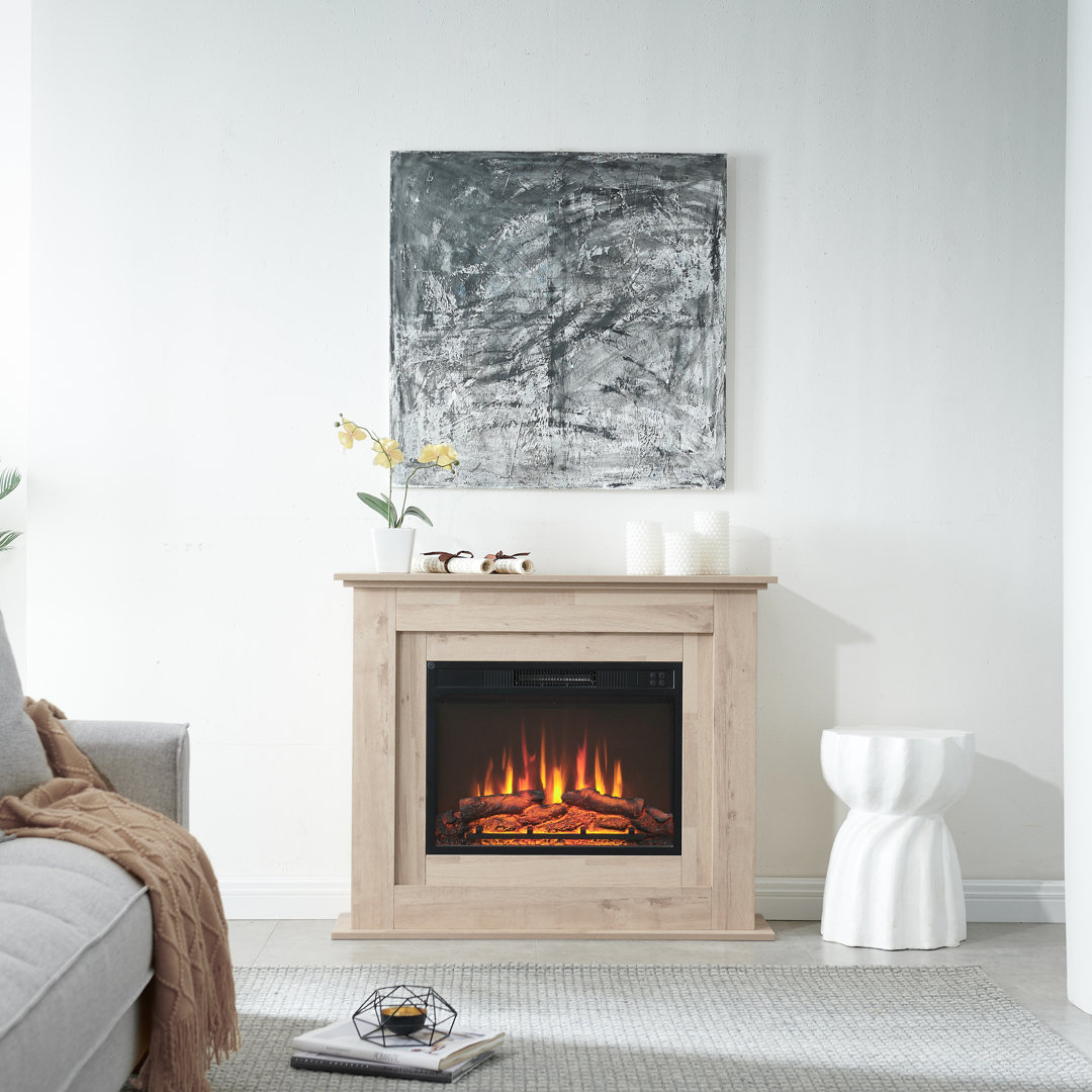 FLAMEKO Savannah Freestanding Electric Fireplace Suite, 2kW Heater, Remote