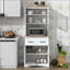 Armoire de cuisine en bois avec porte et cadre en verre