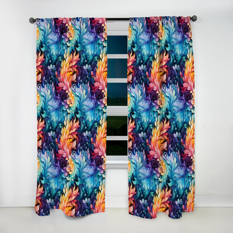 Motif cachemire Watercolor Charm I - Rideau floral - Rideau floral obscurcissant - 1 panneau, L 52 po x L 108 po