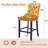 Velvet Upholstered Bar Stool with Button Tufted Back (Set of 4)-971639513