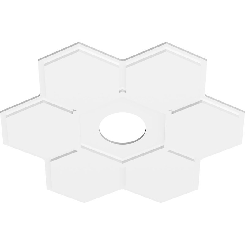 Médaillon de plafond contemporain en PVC de qualité architecturale Daisy, H 22 po x l 22 po x P 1 po