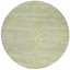 Muted Aqua Blue Floral 8x8 Transitional Oriental Round Rug