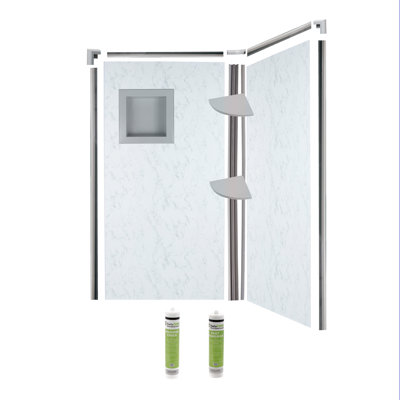 Bordure de baignoire et de douche murale Bella CORE 2 jusqu'à 48 po x l 48 po x H 96 po