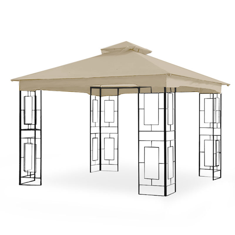 Beige Whisper 10' x 10' Two-Tiered Gazebo Replacement Canopy