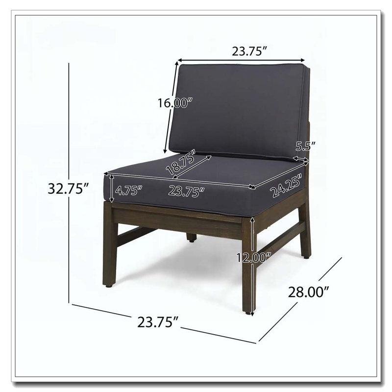 Ensemble de 3 canapés et table, Gris foncé