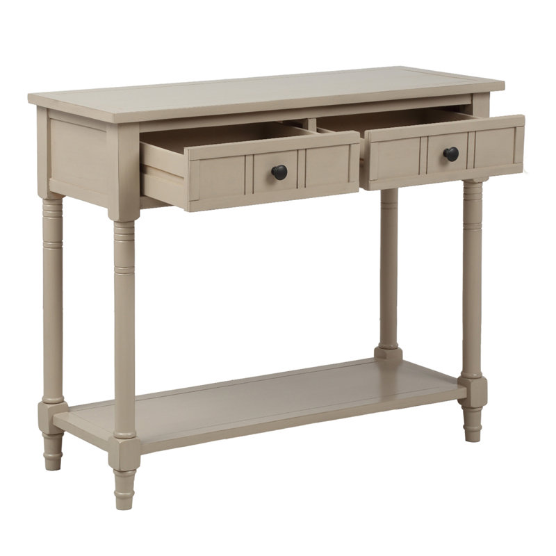 Console Daisy Series avec deux tiroirs et une tablette inférieure (gris rétro), Antique Grey