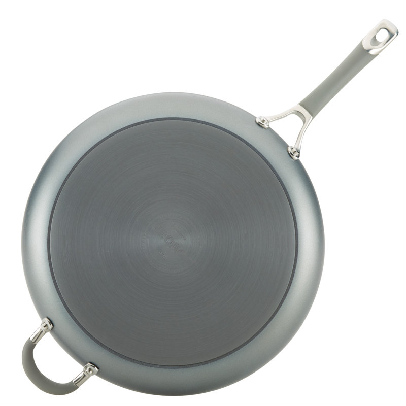 Circulon Gray 14" Hard-Anodized Nonstick Frying Pan with Helper Handle