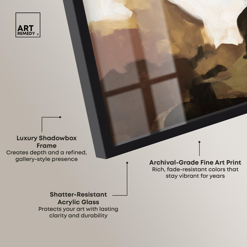 «Earthy Palette II Boho Art Shadowbox» par Art Remedy, Noir, H 21 po x l 17 po