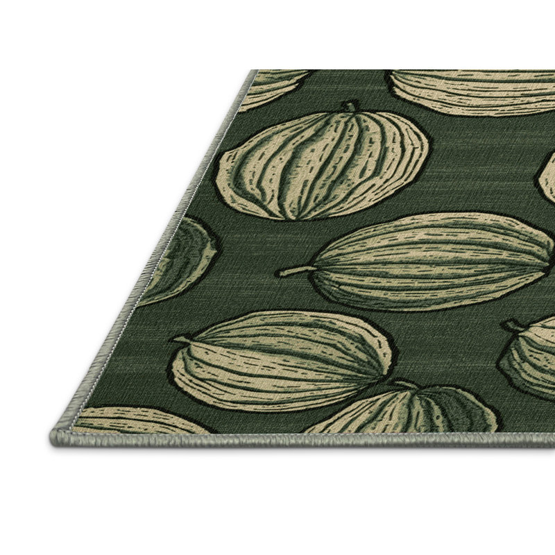Washable Winter Melon Vegetables Area Rug, Rectangle 8' x 10'