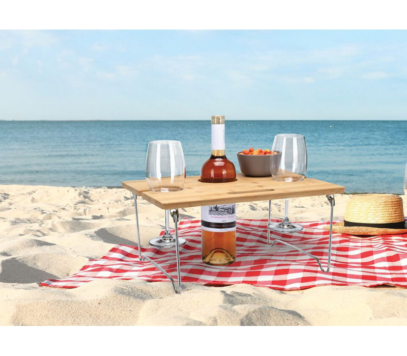 Analilia Solid Wood Tabletop Wine Bottle Rack