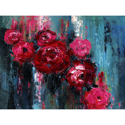 " Painted Red Pink Rose "