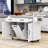 Okeima Kitchen Island Cart with Drop Leaf, Spice and Towel Racks, Trash Can Storage and Rolling Wheels-1640161943
