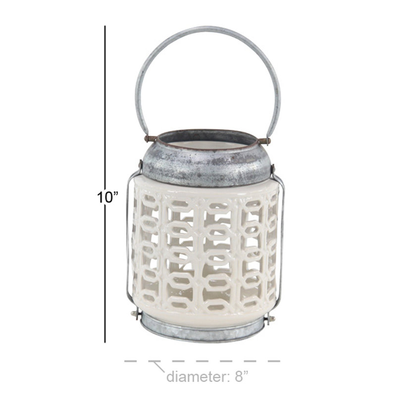 Lanterne de table en céramique Vanmatre, H 10 pi x l 8 po x P 8 po