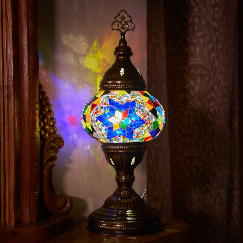 Karlie Metal Table Lamp, Blue/Yellow/Green