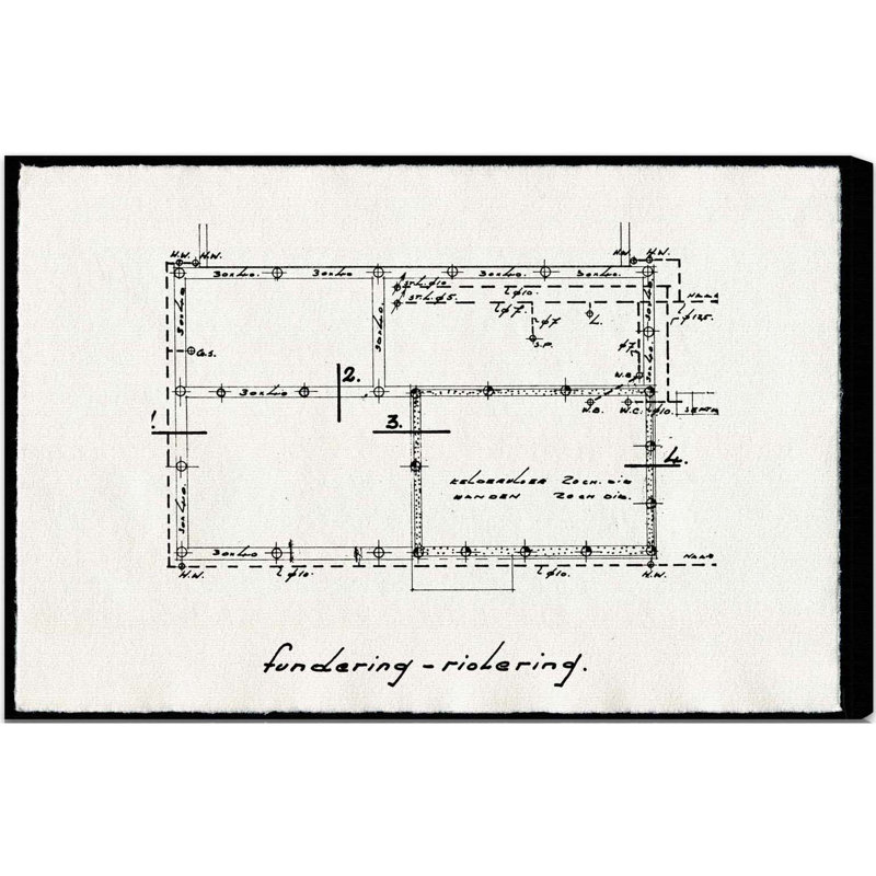 Dessins architecturaux ii-impression sur toile tendue, H 36 po x l 54 po