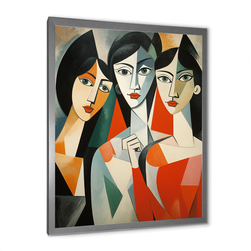 Chef-d'œuvre Les Demoiselles Davignon I - Portrait, impressions sur toile, H 32 po x l 24 po x P 1 po, Cadre photo argenté