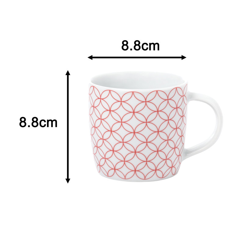 Waterside 16pc Geo Porcelain Dinner Set, Red
